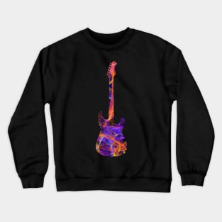 Orange on Purple Flame Guitar Silhouette Crewneck Sweatshirt